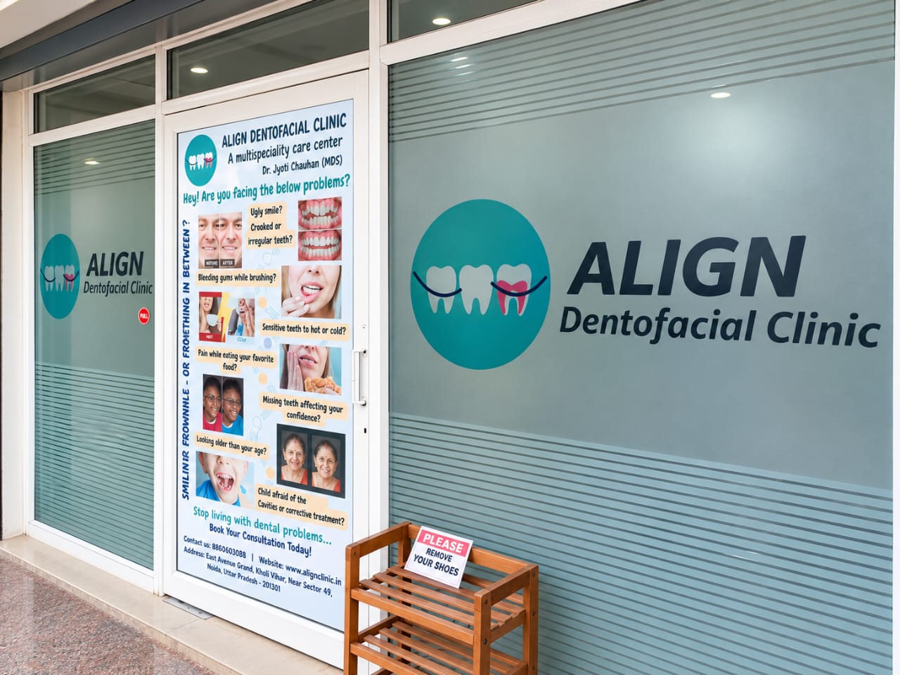 Clinic Entrance & Welcome Glass Facade